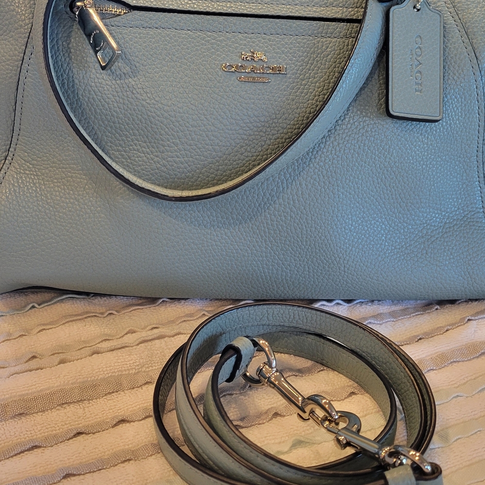 Coach Light Blue Leather Handbag
